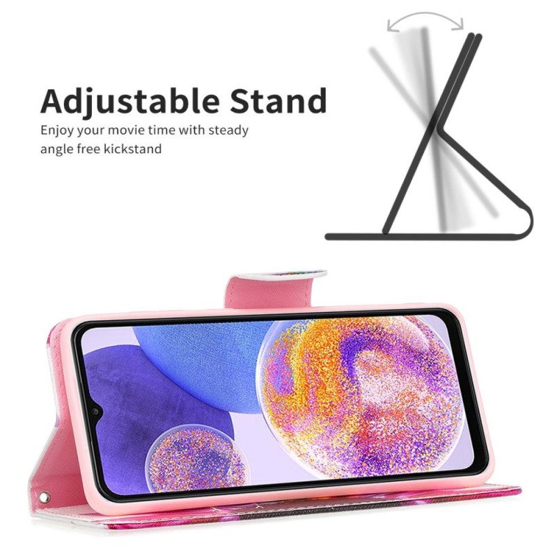 Θήκη Flip Samsung Galaxy M23 5G Ακουαρέλα Λουλούδι