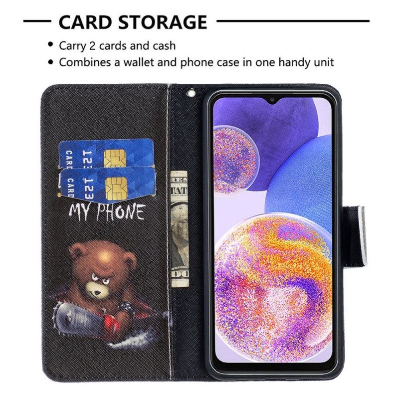 Θήκη Flip Samsung Galaxy M23 5G Επικίνδυνη Αρκούδα