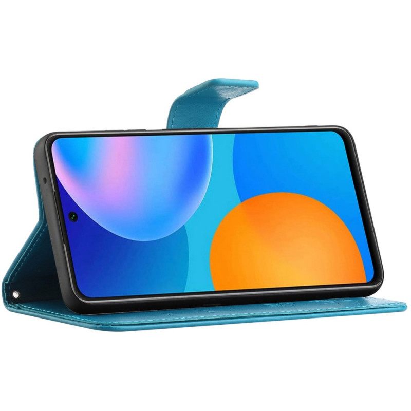 Θήκη Flip Samsung Galaxy M23 5G με κορδονι Λουλούδια Με Λουρί
