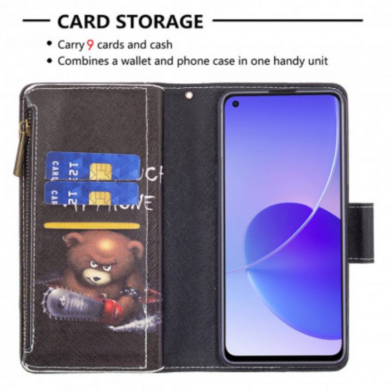 Κάλυμμα Oppo Reno 6 5G Αρκουδάκι Τσέπης Με Φερμουάρ