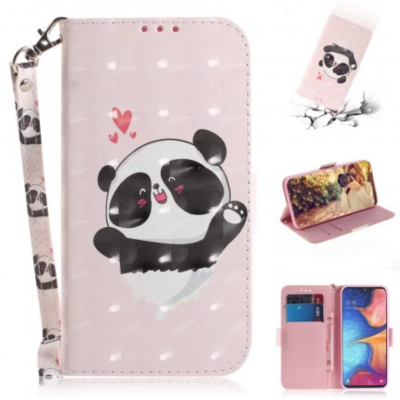 Κάλυμμα Samsung Galaxy A20e με κορδονι Panda Love With Lanyard