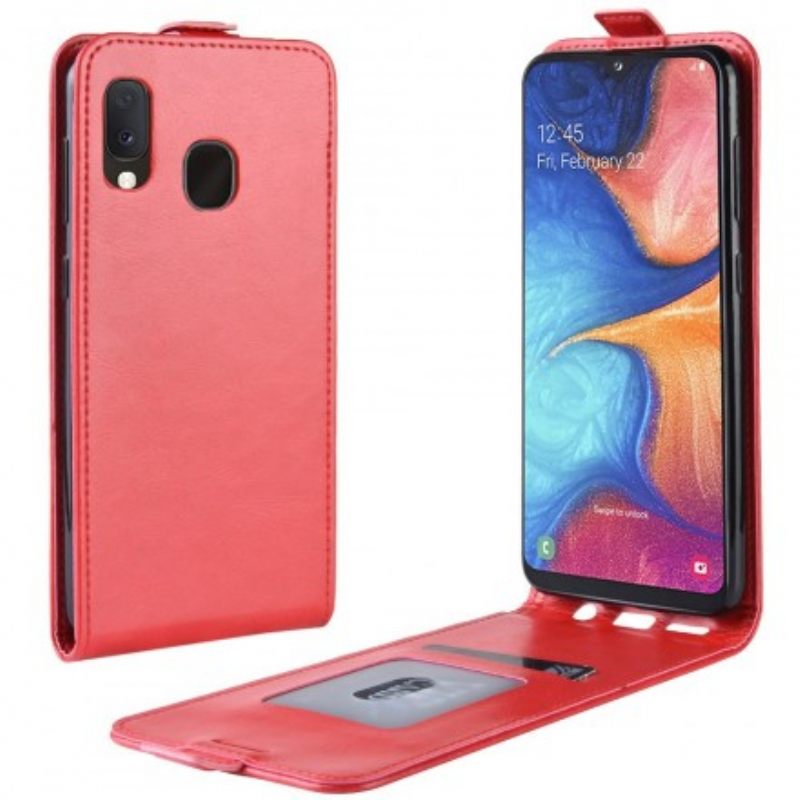 Κάλυμμα Samsung Galaxy A20e Θήκη Flip Πτυσσόμενο Δερμάτινο Εφέ