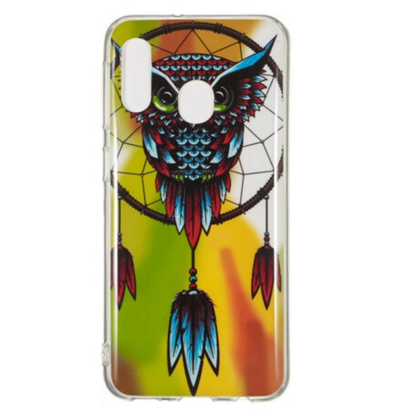 θηκη κινητου Samsung Galaxy A20e Fluorescent Dream Catcher Κουκουβάγιας