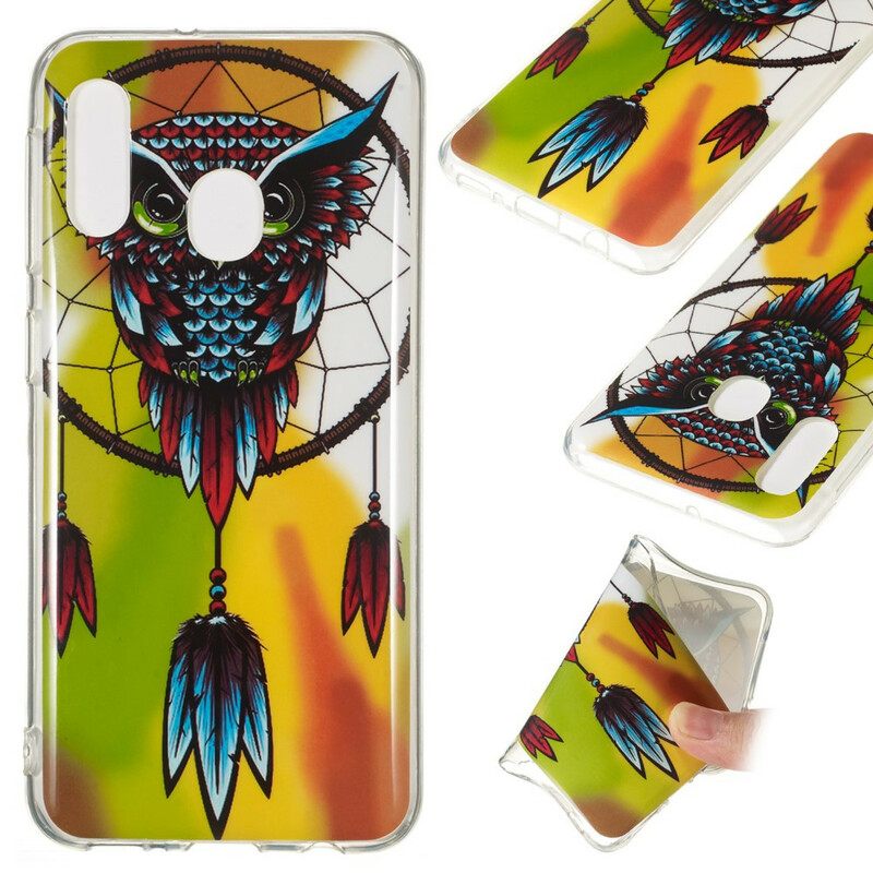 θηκη κινητου Samsung Galaxy A20e Fluorescent Dream Catcher Κουκουβάγιας