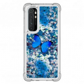 θηκη κινητου Xiaomi Mi Note 10 Lite Γκλίτερ Μπλε Πεταλούδες