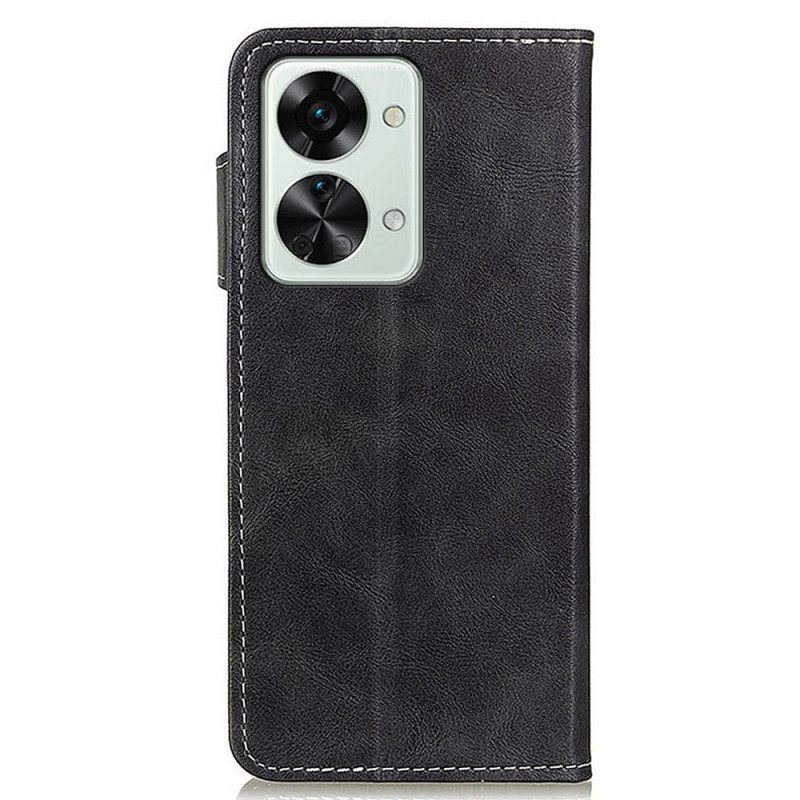 Θήκη Flip OnePlus Nord 2T 5G Καλλιτεχνική Ραπτική