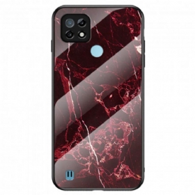 Θήκη Realme C21 Χρώματα Μαρμάρου Σκληρυμένο Γυαλί
