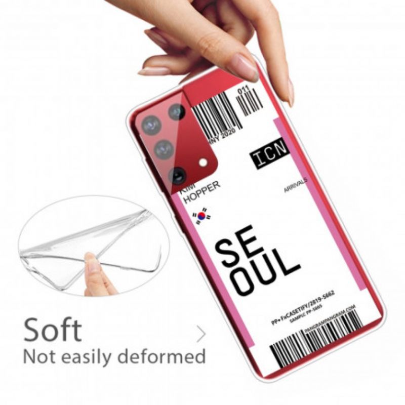 Θήκη Samsung Galaxy S21 Ultra 5G Κάρτα Επιβίβασης Της Σεούλ