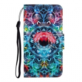 δερματινη θηκη Xiaomi Redmi 9 με κορδονι Flashy Strappy Mandala