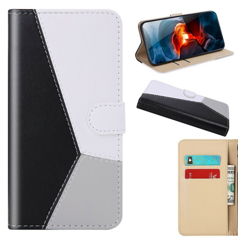 Κάλυμμα Xiaomi Redmi 9 Τρίχρωμο Δερμάτινο Εφέ