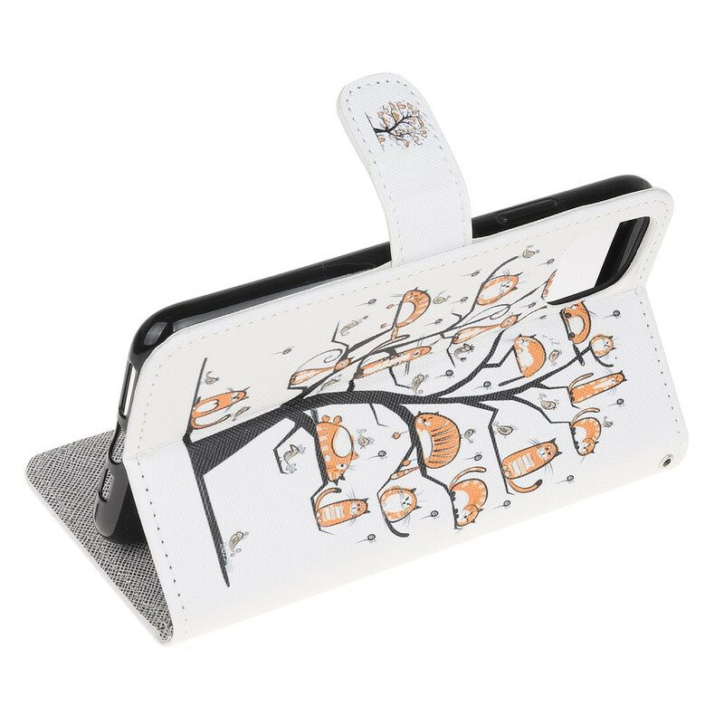 Κάλυμμα iPhone 12 Mini με κορδονι Funky Cats Με Λουράκι