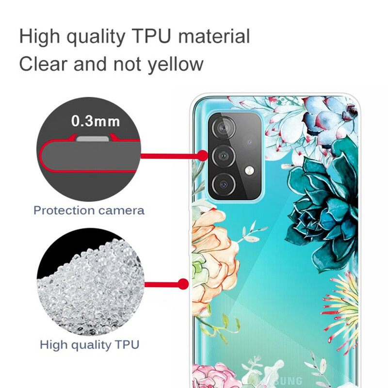 Θήκη Samsung Galaxy A72 4G / A72 5G Άνευ Ραφής Λουλούδια Ακουαρέλας