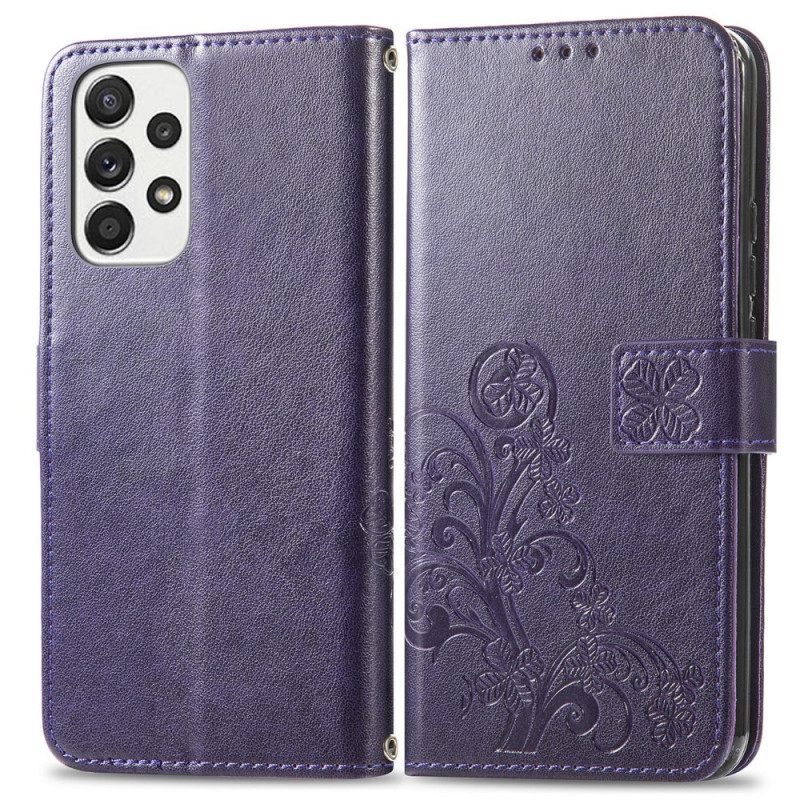 Θήκη Flip Samsung Galaxy M53 5G Τετράφυλλο Τριφύλλι
