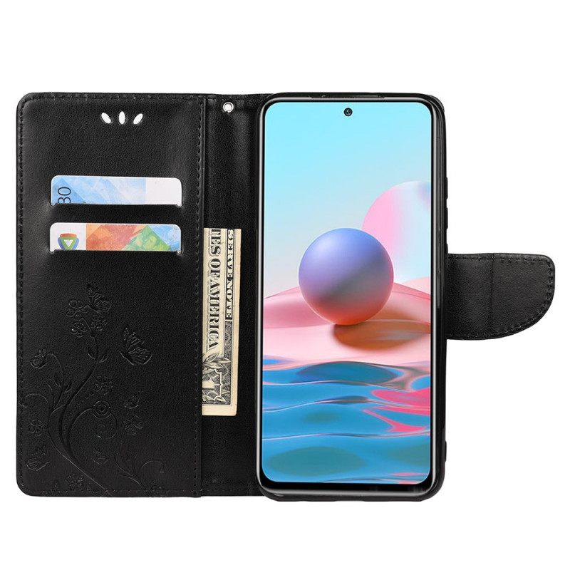 δερματινη θηκη Xiaomi Redmi Note 11 Pro Plus 5G Πεταλούδες Και Λουλούδια