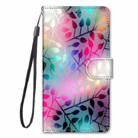 Θήκη Flip Samsung Galaxy S21 5G Φύλλα Νέον