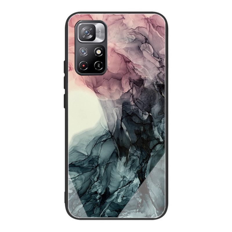 Θήκη Poco M4 Pro 5G Μάρμαρο Tempered Glass