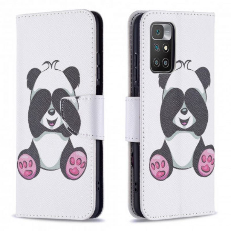 δερματινη θηκη Xiaomi Redmi 10 Panda Fun
