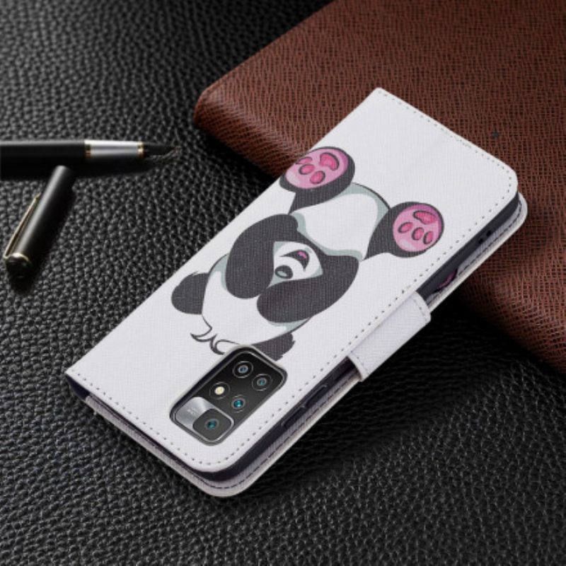 δερματινη θηκη Xiaomi Redmi 10 Panda Fun
