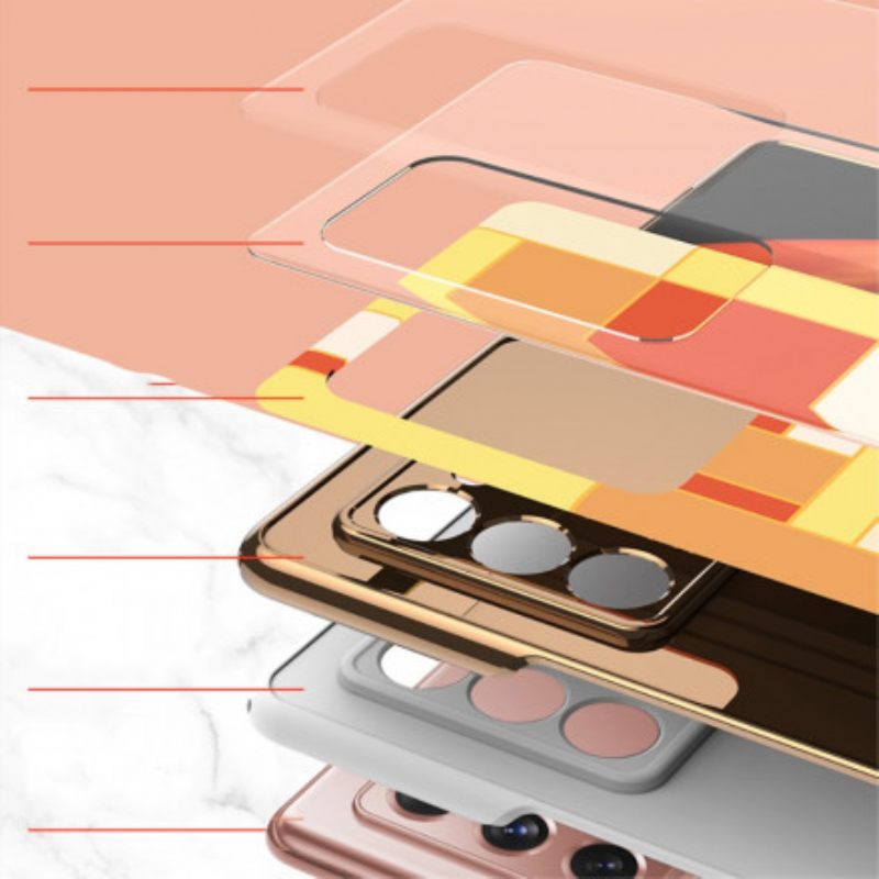Θήκη Samsung Galaxy Z Fold 2 Gkk Έγχρωμο Σχέδιο Tempered Glass