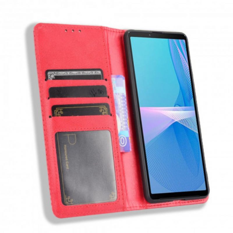 θηκη κινητου Sony Xperia 5 III Θήκη Flip Στυλιζαρισμένο Vintage Δερμάτινο Εφέ