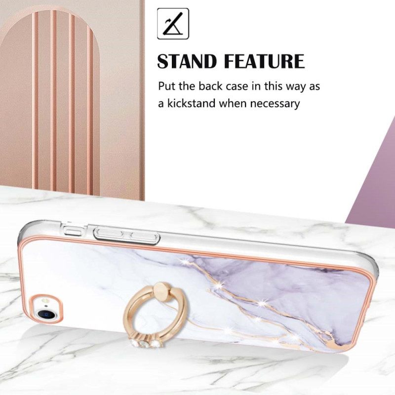 Θήκη iPhone SE 3 / SE 2 / 8 / 7 Μάρμαρο Με Δαχτυλίδι-στήριγμα
