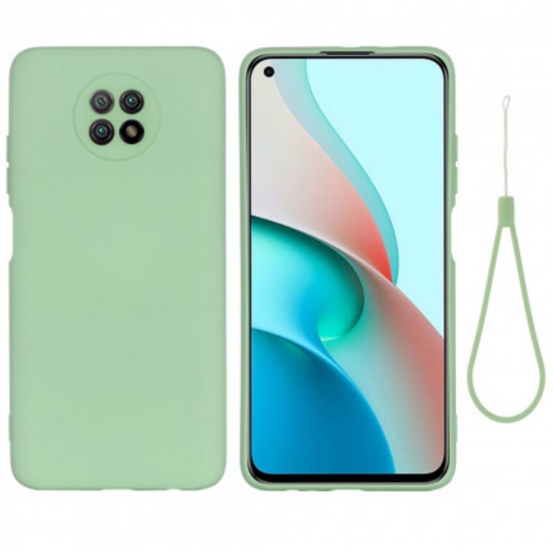 θηκη κινητου Xiaomi Redmi Note 9 5G Υγρή Σιλικόνη Και Κορδόνι