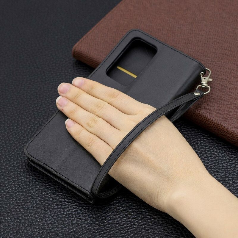 Θήκη Flip Huawei P40 Pro δερματινη θηκη Leather Effect Litchi Διπλή Σειρά