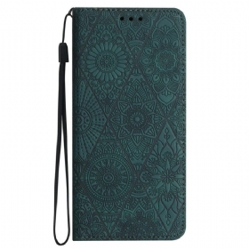 Δερματινη Θηκη Samsung Galaxy A16 5g Floral Σχέδιο Και Λουράκι