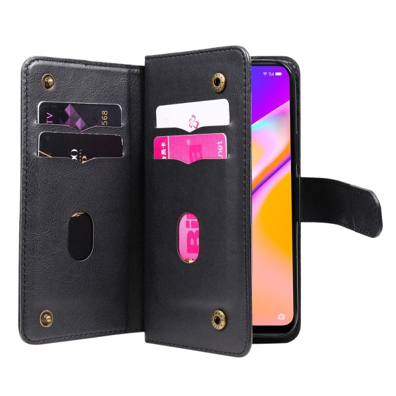 Κάλυμμα Oppo A94 5G Θήκη Κάρτας Από Συνθετικό Δέρμα