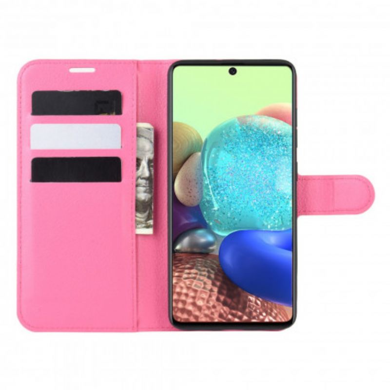 Θήκη Flip Samsung Galaxy A71 5G Κλασικό Εφέ Δέρματος Litchi