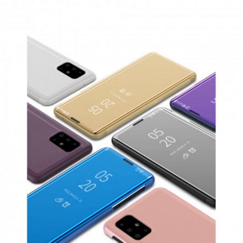 θηκη κινητου Samsung Galaxy A71 5G Καθρέφτης Και Ψεύτικο Δέρμα