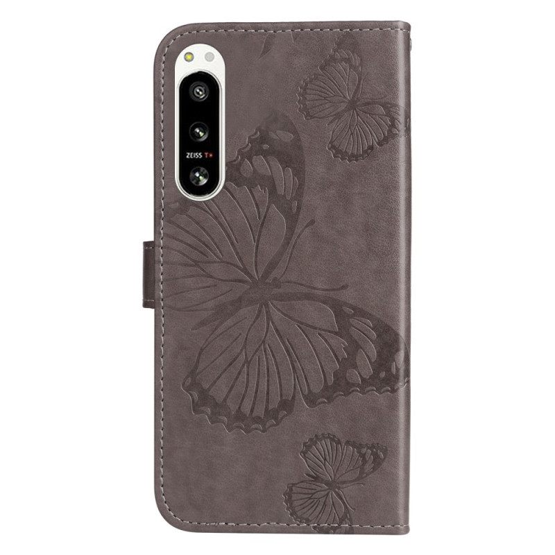 Κάλυμμα Sony Xperia 5 IV με κορδονι Πεταλούδες Giant Strap