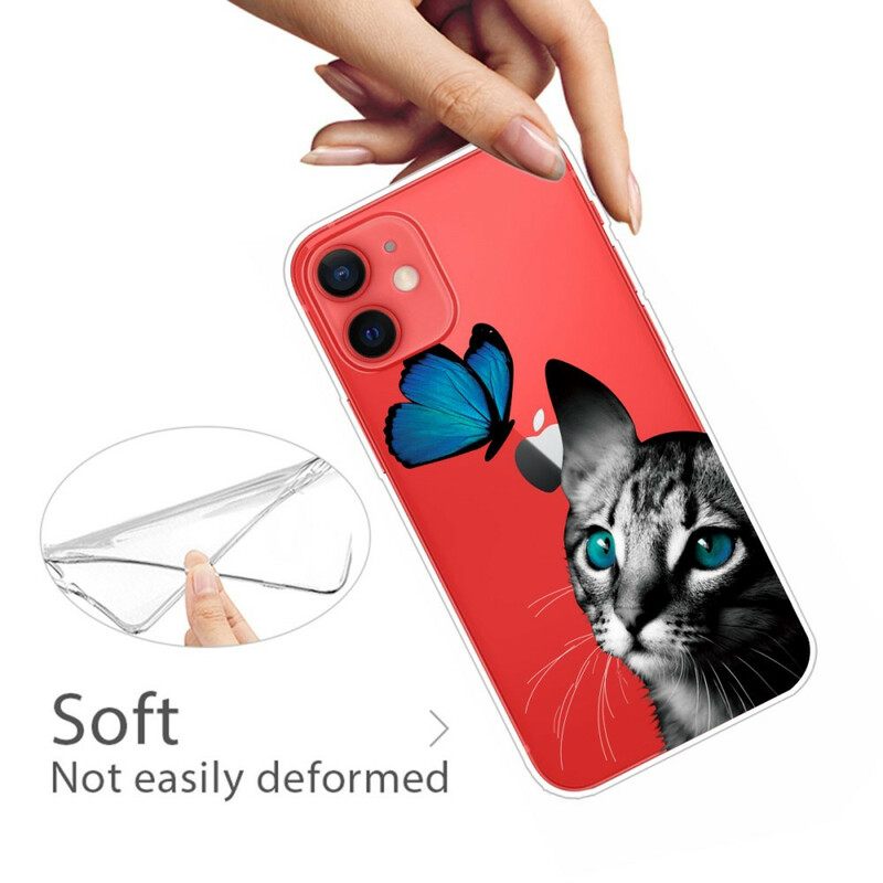 θηκη κινητου iPhone 13 Mini Γάτα Και Πεταλούδα