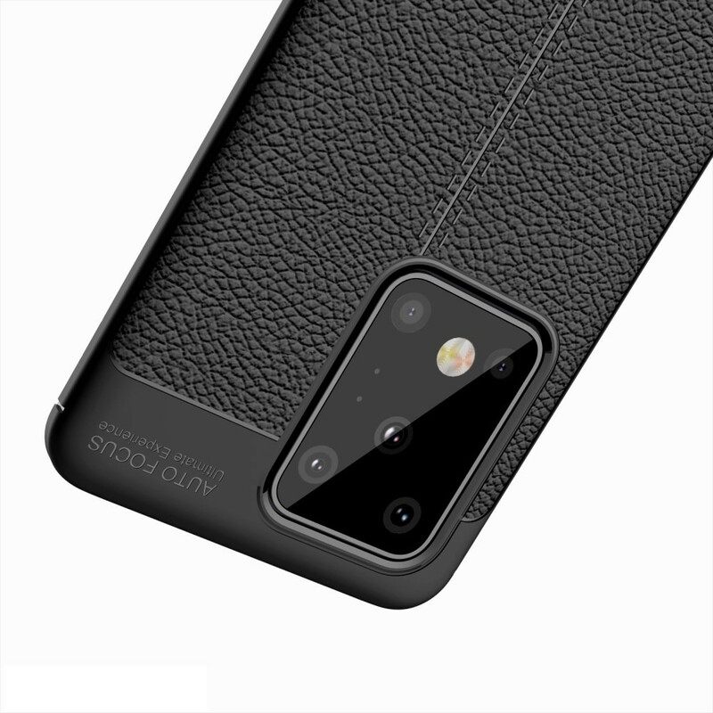 Θήκη Samsung Galaxy S20 Ultra Δερμάτινο Εφέ Litchi Double Line
