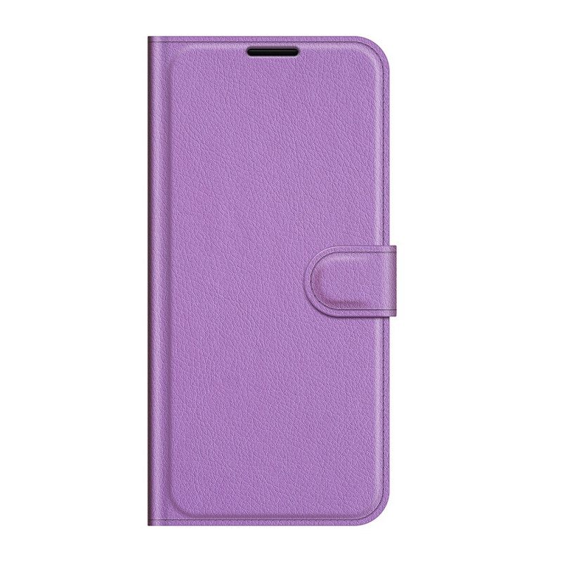 Θήκη Flip Samsung Galaxy S22 5G Κλασικό Εφέ Δέρματος Litchi