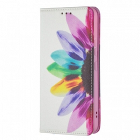θηκη κινητου Samsung Galaxy S22 5G Θήκη Flip Ακουαρέλα Λουλούδι
