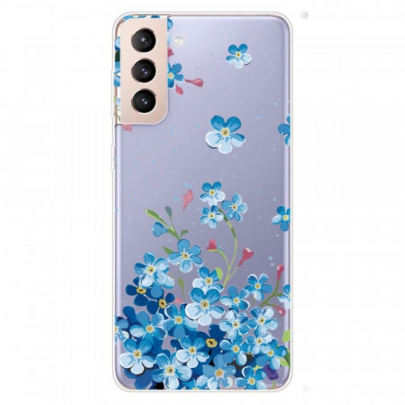 Θήκη Samsung Galaxy S22 5G Μπλε Λουλούδια