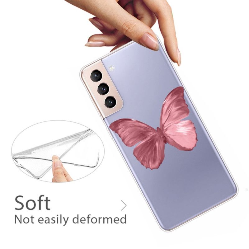 Θήκη Samsung Galaxy S22 5G Ροζ Λάστιχο Πεταλούδας