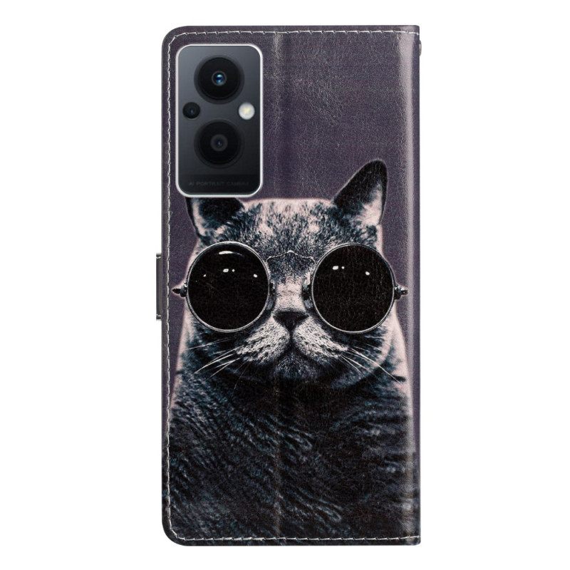 Κάλυμμα Oppo Reno 8 Lite με κορδονι Γυαλιά Cat Strappy