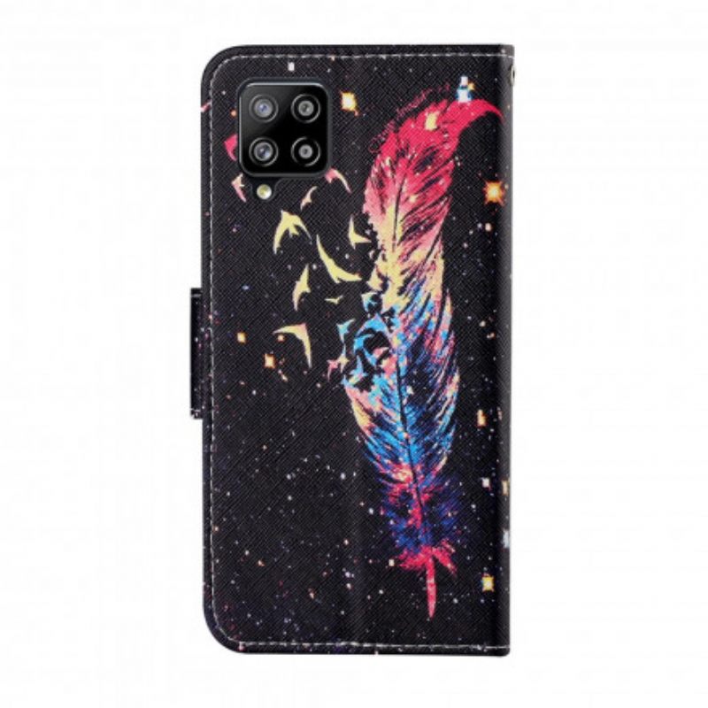 Κάλυμμα Samsung Galaxy A22 με κορδονι Πολύχρωμο Φτερό Με Λουράκι