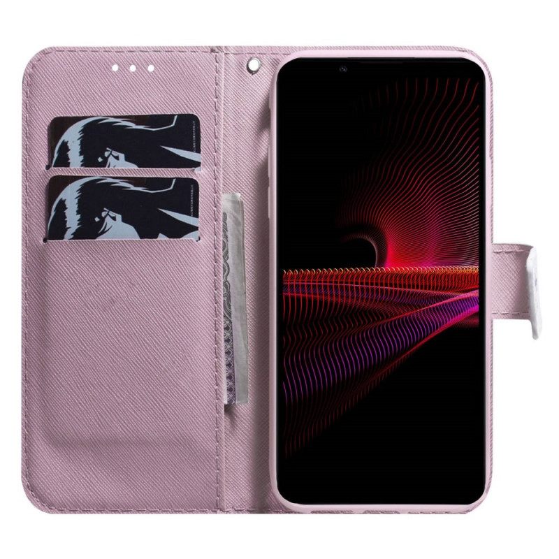 Θήκη Flip Sony Xperia 1 IV με κορδονι Αντλία Strappy