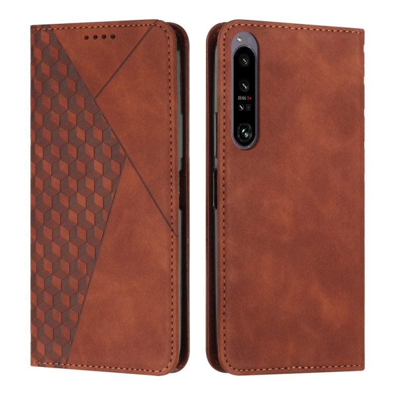 θηκη κινητου Sony Xperia 1 IV Θήκη Flip Δερμάτινο Τρισδιάστατο Μοτίβο Στυλ