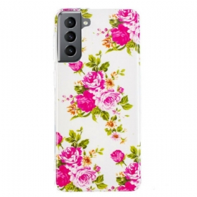 Θήκη Samsung Galaxy S21 FE Fluorescent Liberty Flowers
