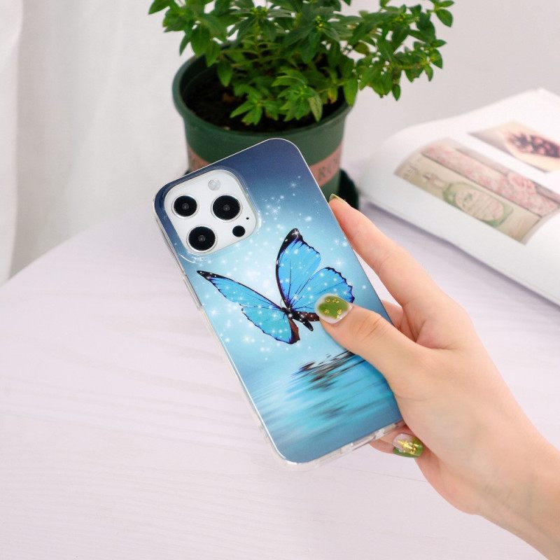 θηκη κινητου iPhone 15 Pro Max Φθορίζουσες Πεταλούδες