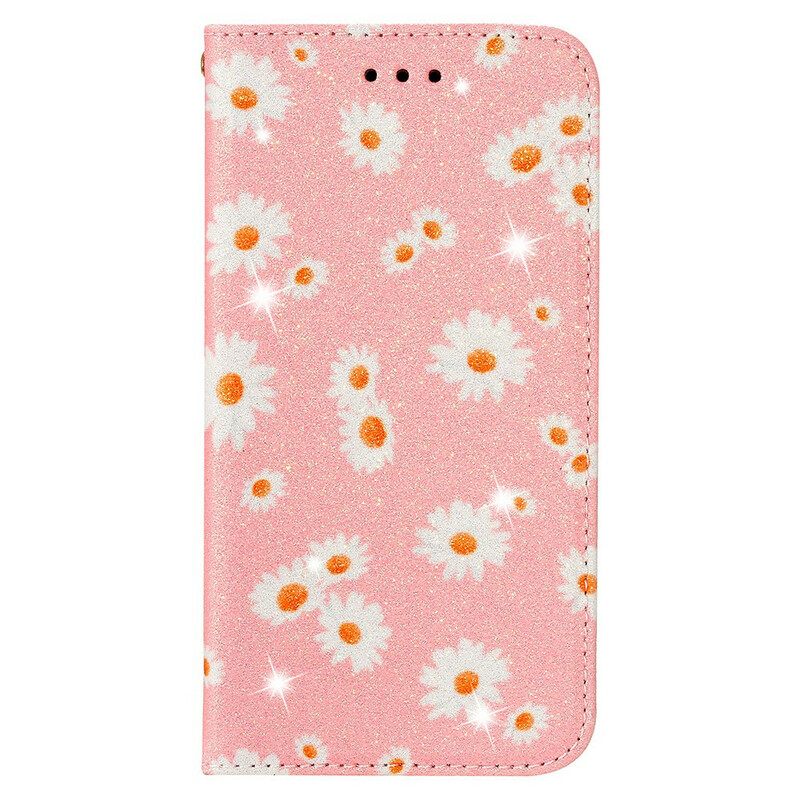 θηκη κινητου Samsung Galaxy A51 5G Θήκη Flip Μαργαρίτες Από Συνθετικό Δέρμα