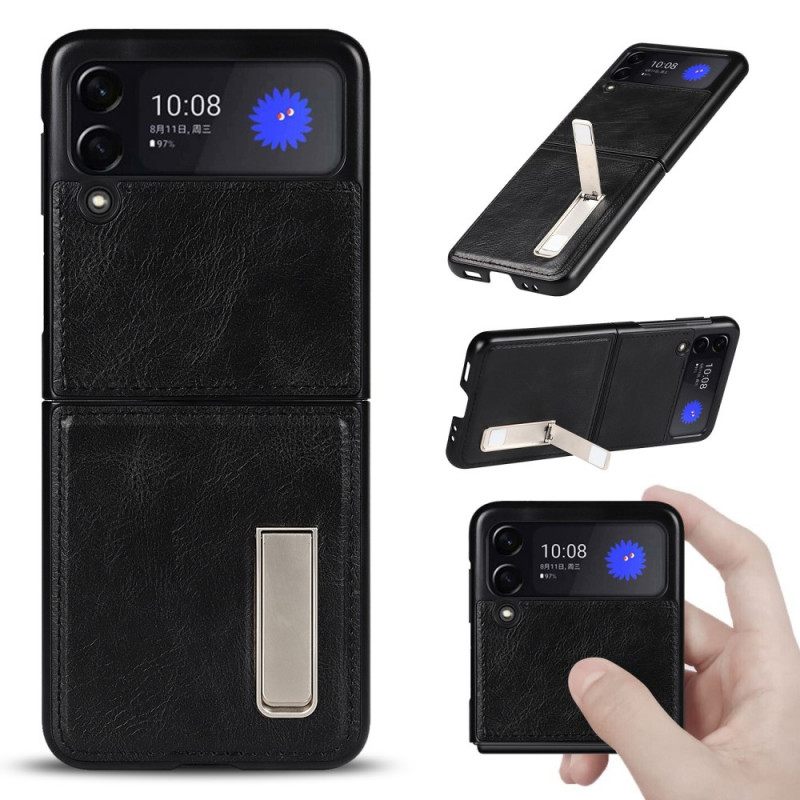 θηκη κινητου Samsung Galaxy Z Flip 3 5G Θήκη Flip Δερμάτινο Σταντ Σε Στυλ