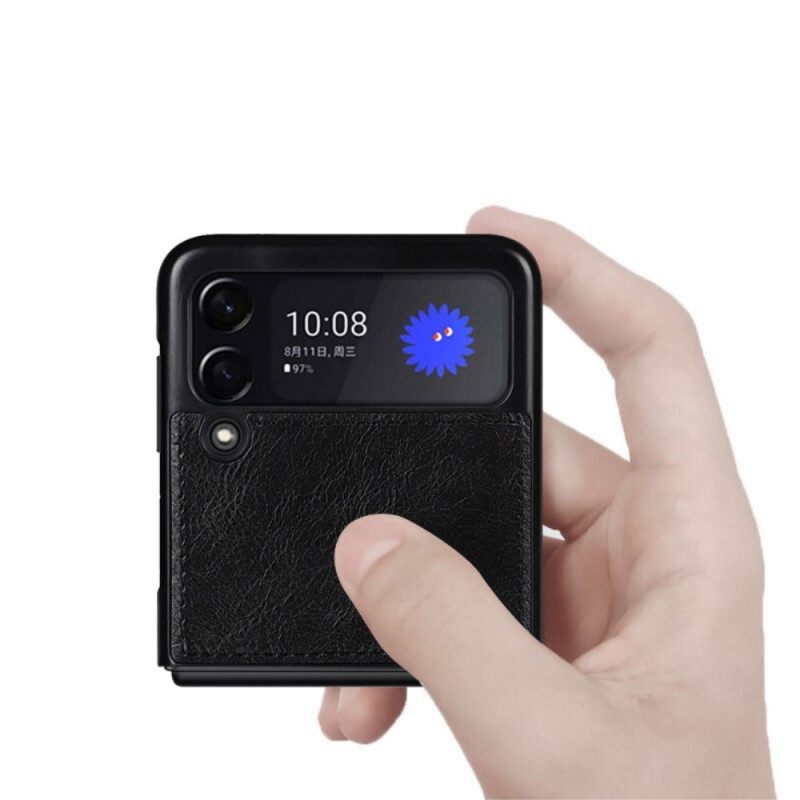 θηκη κινητου Samsung Galaxy Z Flip 3 5G Θήκη Flip Δερμάτινο Σταντ Σε Στυλ
