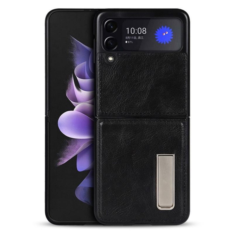 θηκη κινητου Samsung Galaxy Z Flip 3 5G Θήκη Flip Δερμάτινο Σταντ Σε Στυλ