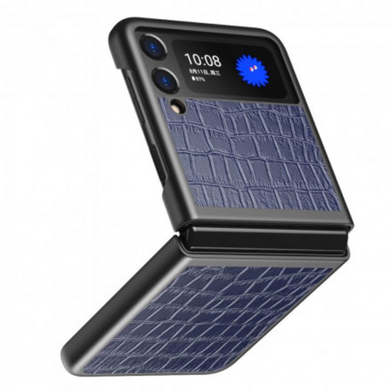 Θήκη Samsung Galaxy Z Flip 3 5G Θήκη Flip Στυλ Δέρματος Κροκοδείλου