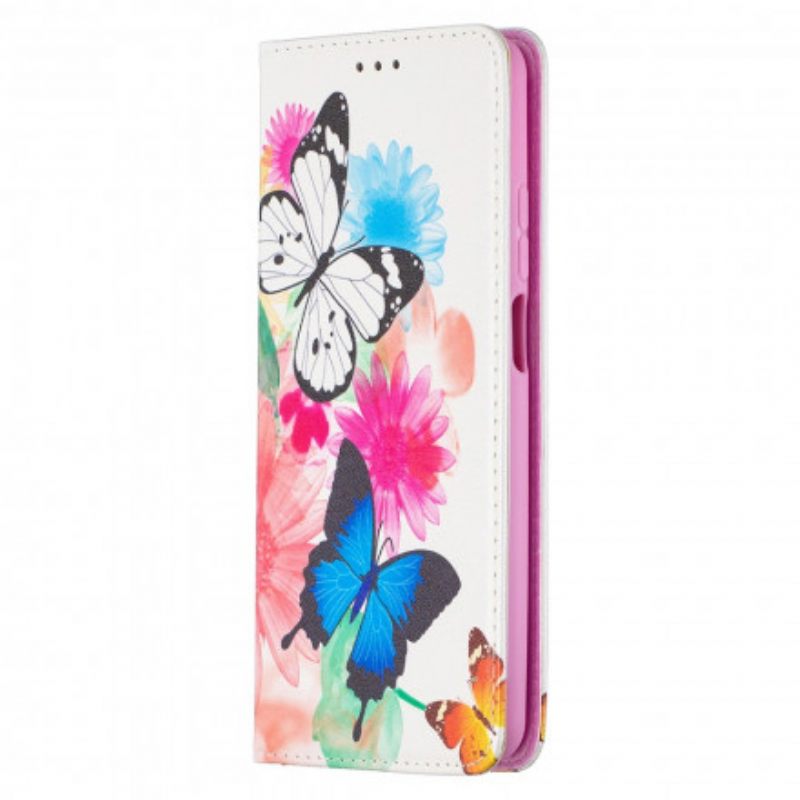 θηκη κινητου Xiaomi Mi 10T Lite Θήκη Flip Πολύχρωμες Πεταλούδες